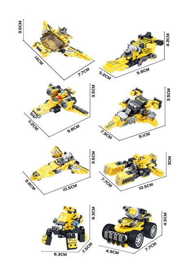 8in2 Dönüşebilen Robot Ve Yarış Araçları Blok Seti - 741 Parça