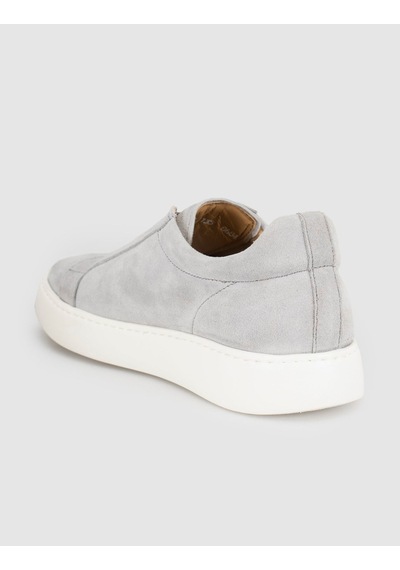Gri Süet Deri Kadın Slip-on Sneaker