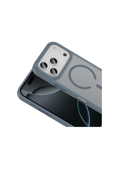 Apple Uyumlu iPhone 17 Pro Max İçin Magsafe İle Kılıf Mat Yüzey Sio Kapak Gri