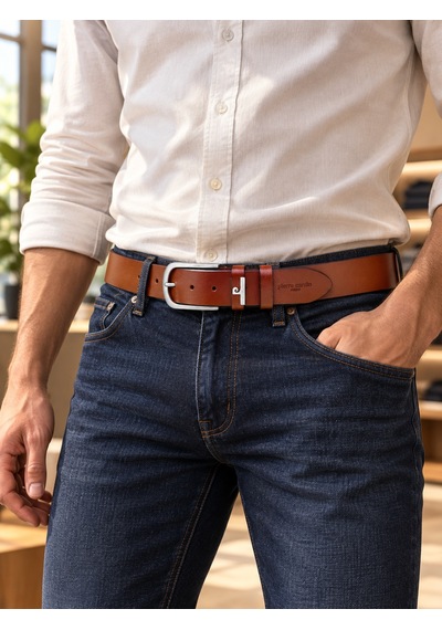 Pierre Cardin Taba Erkek Kot Kemeri %100 Hakiki Deri