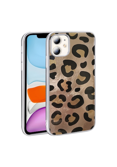 Kilifone - İphone 11 Uyumlu Kılıf Desenli Koruyucu Sert Mep Kapak - Gold Leopar - T36899