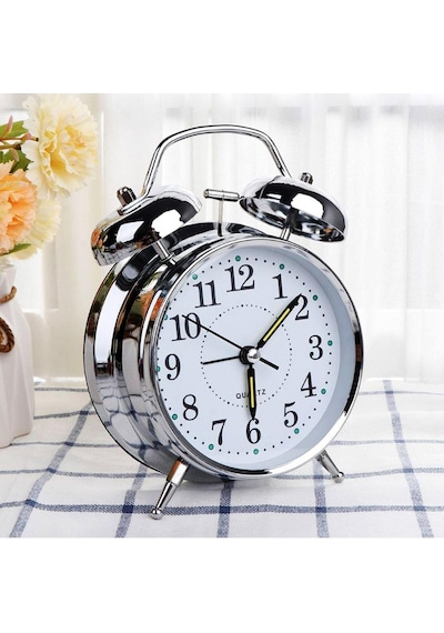 Valkyrie Akar Saniyeli Nostaljik Büyük Boy Masa Çalar Saat Yüksek Alarm Sesi 16,5cm Hediyelik Işıklı Parlak Akrep Yelkovan