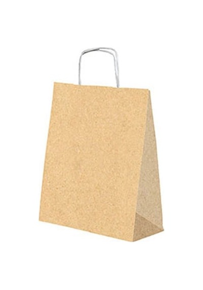 Roll-up Kraft Çanta Naturel Küçük Boy 18x24cm 25 Adet 16'li Paket