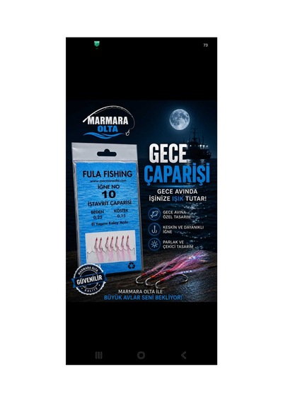 7 Li İstavrit Çaparisi Gece 5 Adet + 5 Adet 25 Gram Kurşun Pembe