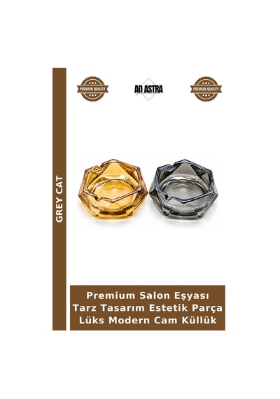 Premium Salon Eşyası Tarz Tasarım Estetik Parça Lüks Modern Cam Küllük