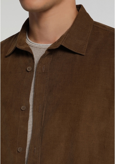 Colin's Colins Regular Fit Shirt Neck Düz Erkek Kahverengi Uzun Kol Gömlek Cl1083257 Q1.v2 Cml Camel
