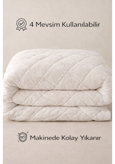 Welsoft Lüx Yorgan Tek Kişilik 155 X 215 Cm Ekru