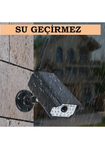 30Led Siyah Kamera Görünümlü Solar Hareket Sensörlü Bahçe Lambası