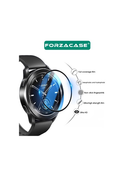 Forzacase Xiaomi Watch S3 İçin Çerçeveli Tam Kaplayan 3d Pet Ekran Koruyucu Film - Fc016 Şeffaf