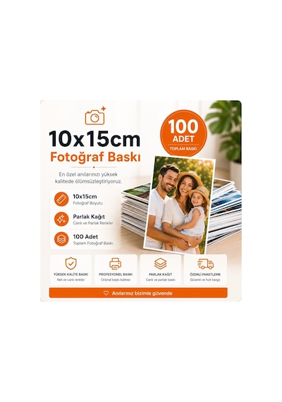 Rabsev Kişiye Özel Fotoğraf Baskı - 10x15 Cm Parlak Foto Baskı - 100 Adet Diğer