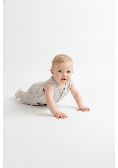 Tiffany Baby & Kids Lycra Müslin Tasarımlı Uzun Atlet Tulum gri