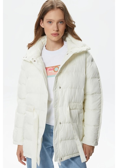 Lacoste Kapitone Syntetic Fill Jacket Dik Yaka Krem Kadın Mont Krem