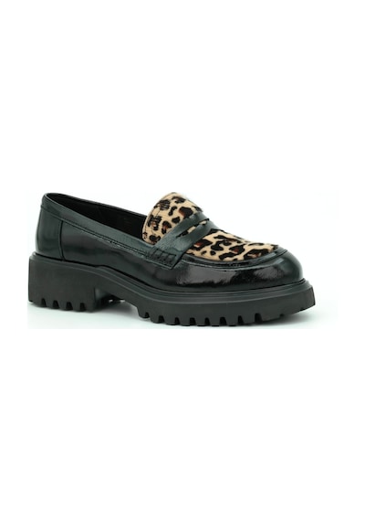 Tuna Hakiki Deri Eva Taban Loafer Kadın Ayakkabı - L264192 Siyah Garni Leopar Baskı Tuna Hakiki Deri Eva Taban Loafer Kadın Ayakkabı - L264192 Siyah Garni Leopar Baskı