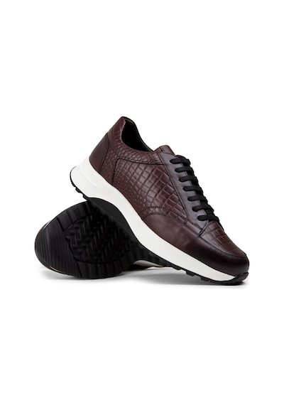 Deery Hakiki Deri Bordo Erkek Sneaker Ayakkabı - 01984Mbrde01 Bordo