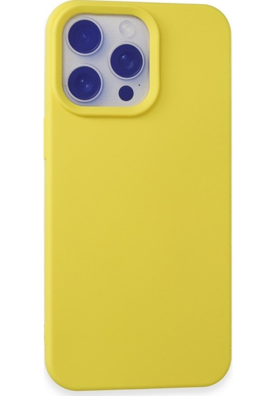 Apple iPhone  Uyumlu,  15 Pro Max Kılıf Nano İçi Kadife Silikon - Sarı