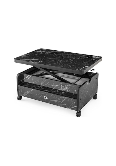 Zerenland 61 Tekerlekli Akıllı Sehpa, Sihirli Sehpa, 6 Boyutlu Sehpa 90x60cm Siyah Mermer Zerenland 61 Tekerlekli Akıllı Sehpa, Sihirli Sehpa, 6 Boyutlu Sehpa 90x60cm Siyah Mermer