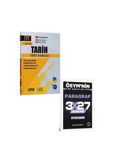 2027 Ens 2027 Tyt Tarih Destek Soru Bankası+ Evp Akademi Paragraf