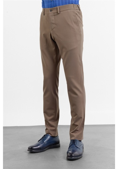 İmza Kahverengi Yan Cep Örme Slim Fit Esnek Jogger Pantolon 1003260173