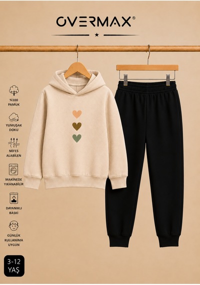 Overmax Çocuk Sevimli Kalpler Baskılı Kapüşonlu Sweatshirt & Eşofman Altı Takım 3-12 Yaş Bej Üst-siyah Alt - 918536770 Bej Üst-siyah Alt Overmax Çocuk Sevimli Kalpler Baskılı Kapüşonlu Sweatshirt & Eşofman Altı Takım 3-12 Yaş Bej Üst-siyah Alt - 918536770 Bej Üst-siyah Alt