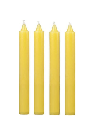 4 Lü Sarı Fener Şamdan Mum