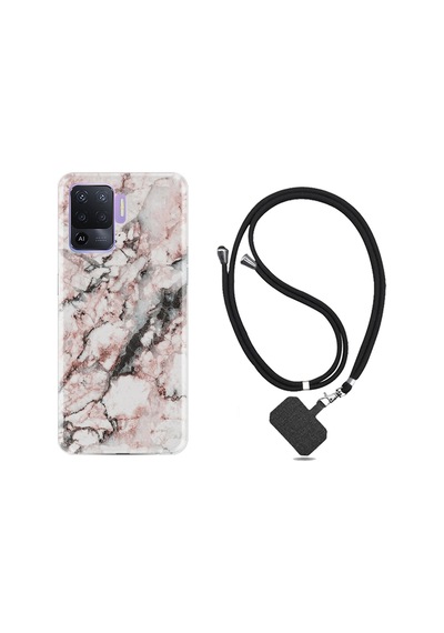 Oppo Reno 5 Lite Kılıf Boyun Askılı Colorfull Marble 2 1389