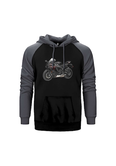 Yamha Yzf-r1 Gri Renk Reglan Kol Kapşonlu Sweatshirt Gri