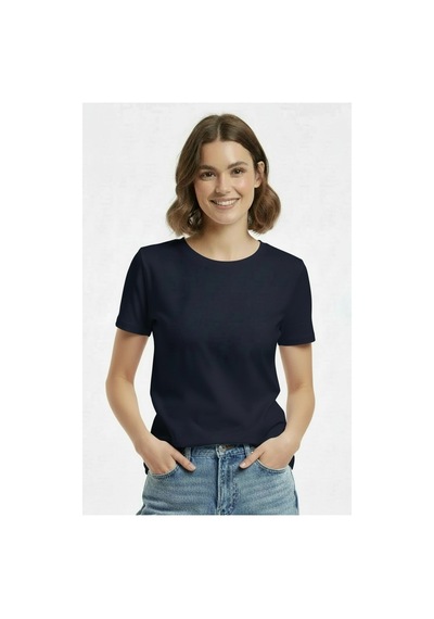 Lyvean Bisiklet Yaka Regular Kısa Kollu Tshirt Lacivert