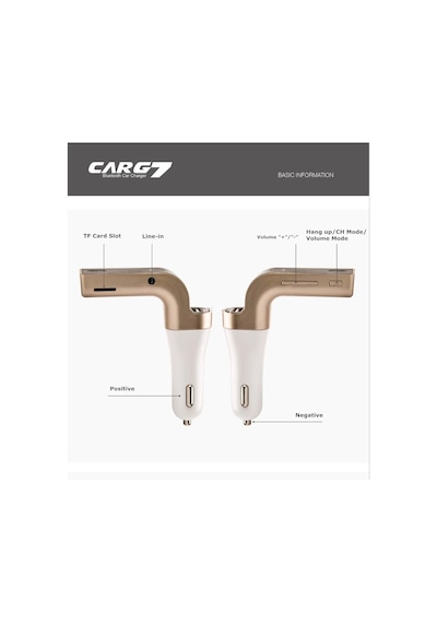 Carg7 Bluetooth Araç Fm Transmitter Usb Girişli Lisinya St