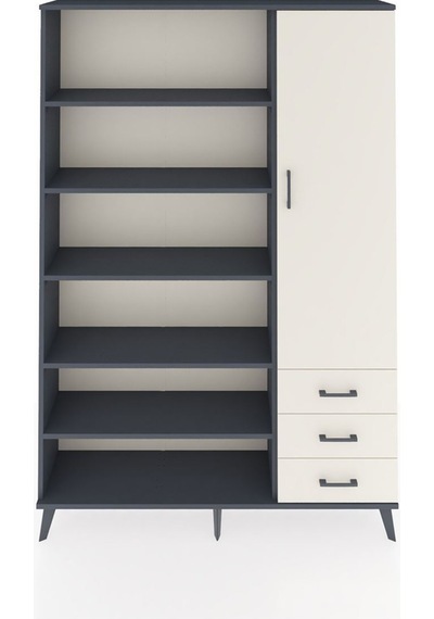 Arges Dolap 9 Raflı 3 Çekmeceli Tek Kapaklı 132x30x195 Antrasit-aytaşı/aytaşı Aytası/aytası Arges Dolap 9 Raflı 3 Çekmeceli Tek Kapaklı 132x30x195 Antrasit-aytaşı/aytaşı Aytası/aytası