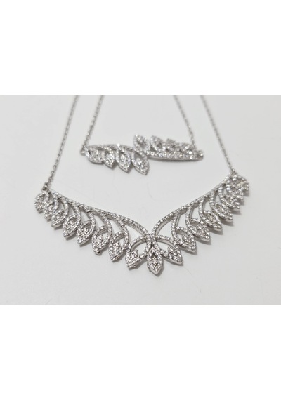 Zirkon Taşlı 925 Ayar Gümüş Rodyumlu Takı Seti 23-28 Gram 004