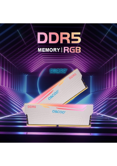 Oscoo White Radiantx R500 RGB 32GB (2X16) 6000MHZ CL46 DDR5 Ram