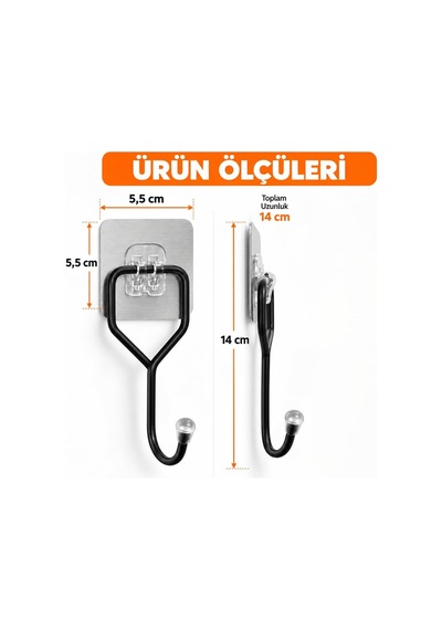 Tekli Duvara Yapışkanlı Askı, Paslanmaz Metal Havlu Askısı, Delme Gerektirmeyen Güçlü Yapışkanlı Duvar Askı Diğer