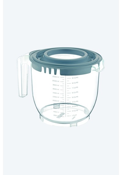 2200 Ml Şeffaf Ölçekli Mikser Karıştırma Kabı - Sıçratmayan Mixer Ölçü Kabı Plastik Şeffaf Diğer