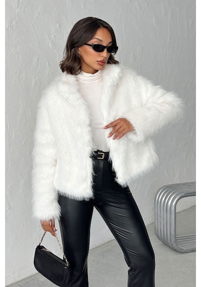 Verymoda Suni Kürk Kadın Mont- F1820 Krem