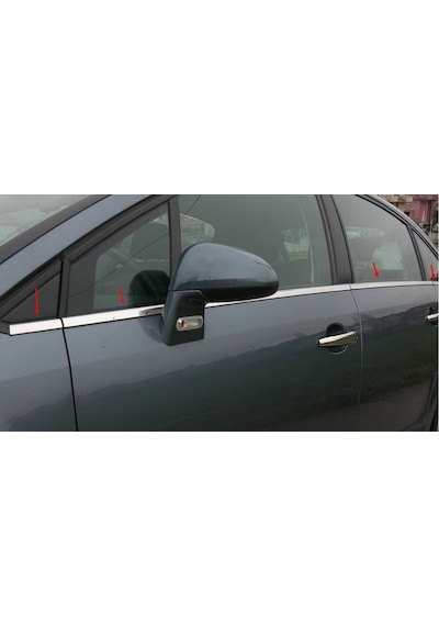 Citroen C4 Hb Krom Cam Çıtası Tk 2005-2010 8Prç Paslanmaz Çelik