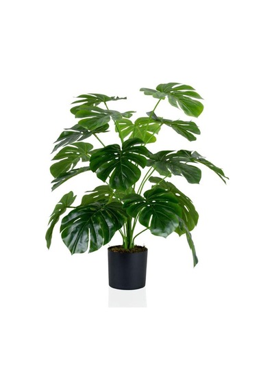 Siyah Saksıda Yapay Monstera Ağacı 60 Cm