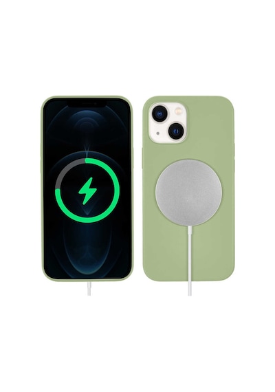 Apple Uyumlu iPhone 13 Kilif Magsafe Lansman Silikon Kadife Kapak 523598772