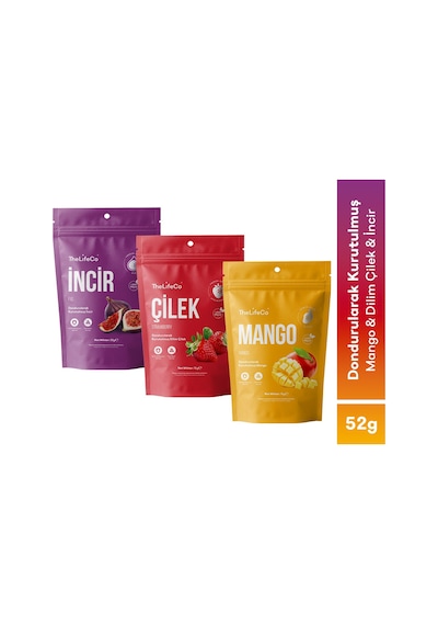 Thelifeco Freeze Dired - Dondurularak Kurutulmuş Meyve 3'lü Mix Mango-incir-çilek 45 G
