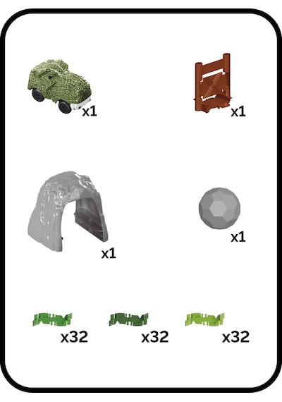 Dinozor Trucks 96 Parça Raylı Pist - Raylı Araç Oyuncak - Tren Oyuncak - Renkli Araç Yolu - Dino Tru