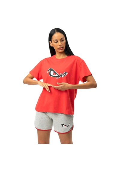 Kadın Bisiklet Yaka T-shirt Nfr-w50061 Kırmızı