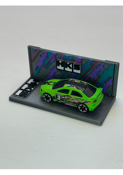 3d Baskı 1/64 Ölçekli Hks Tasarımlı Mini Diorama Araç Sergileme Garajı