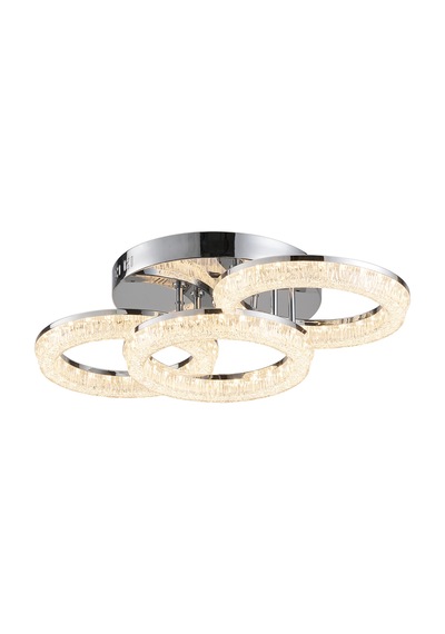 Gomez 3'lü Krom 3 Renkli Modern Plafonyer Led Avize Krom
