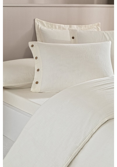 Özdilek Nadia King Size Muslin Nevresim Takımı Krem