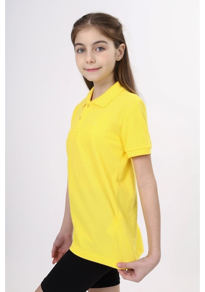 Toontoy Kids Toontoy Unisex Polo Yaka Düğmeli Uzun Kısa Tişört Sarı