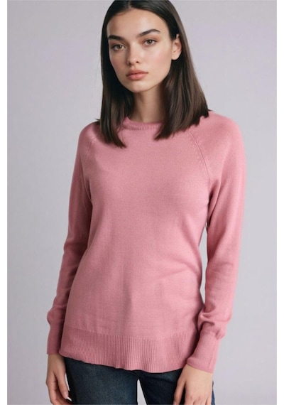 Defacto Relax Fit Bisiklet Yaka Basic Düz Triko Kazak I6913az25wnpn141 Pembe