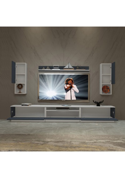 Decoraktiv Trendstyle 270das Mdf Tv Ünitesi Tv Sehpası Beyaz - Antrasit
