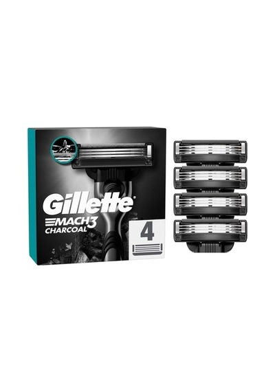 Gillette Mach3 Charcoal Tıraş Bıçağı 4 Adet Mikrofin Koruyucularla Cilt Tahrişini