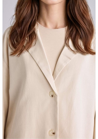 Defacto Relax Fıt Keten Karışımlı Blazer Ceket H3746ax26smer238 Ekru-er238