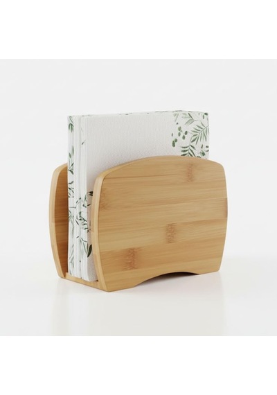 Bambu Peçetelik Doğal Ahşap Modern Peçete Tutucu Masaüstü Dik Servis Peçeteliği Çevre Dostu Mutfak Ve Yemek Odası Aksesuarı 15x12x5.3 Cm -