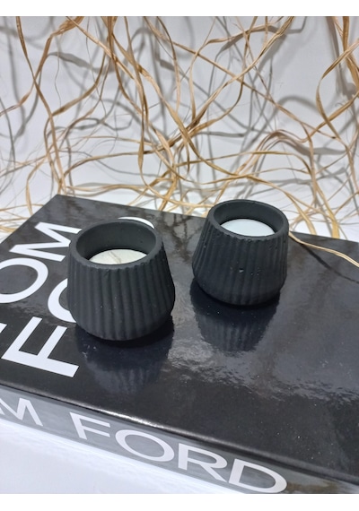 Tealight Mumluk 2 Li Siyah Siyah
